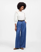 Embroidered Poplin Balloon-Sleeve Top | Madewell