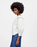 Embroidered Poplin Balloon-Sleeve Top | Madewell