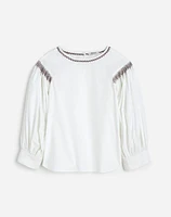 Embroidered Poplin Balloon-Sleeve Top | Madewell