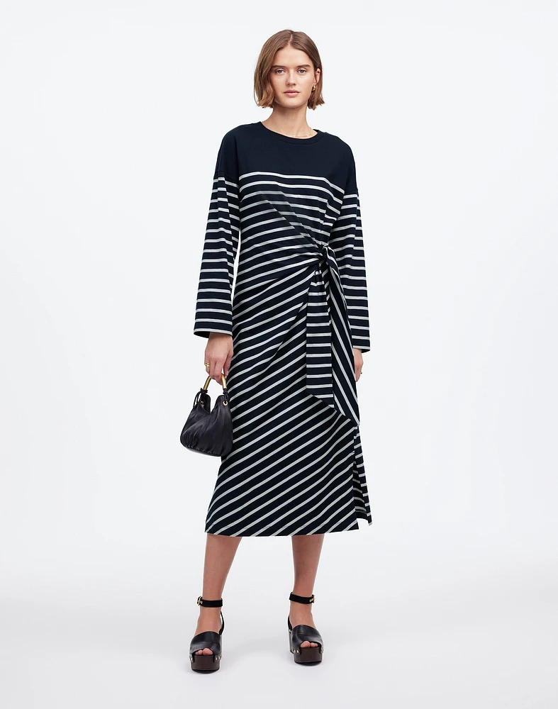 Side-Tie Knit Maxi Dress Stripe | Madewell