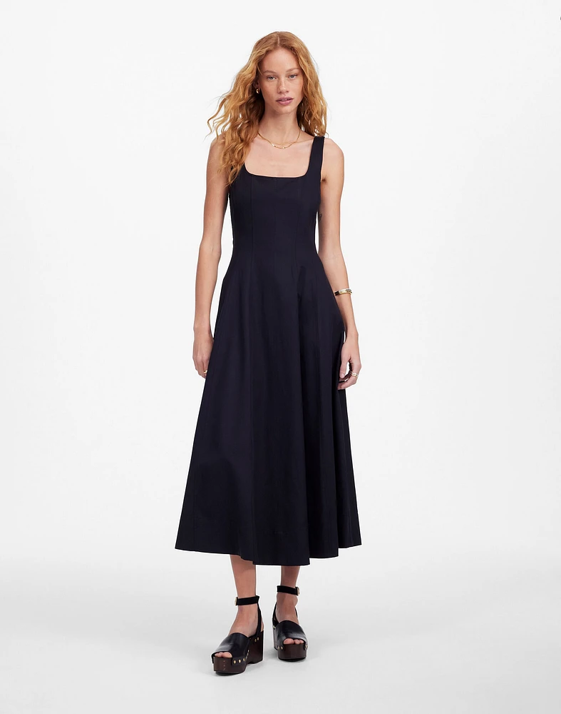Petite Seamed Squareneck Midi Dress | Madewell
