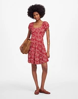 Ruched Scoopneck Mini Dress Floral | Madewell
