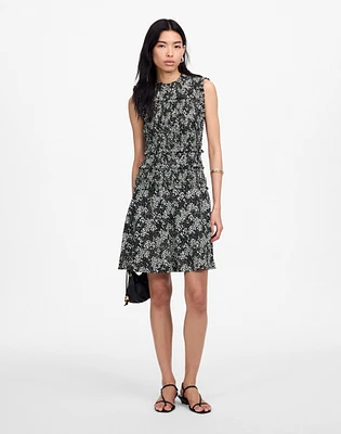Smocked Crewneck Mini Dress Floral | Madewell