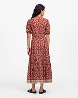 Pintucked Puff-Sleeve Midi Dress Floral | Madewell