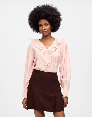 Pleated Linen Mini Skirt | Madewell