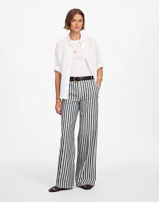 The Zoe Relaxed Wide Pant Linen-Cotton Blend | Madewell