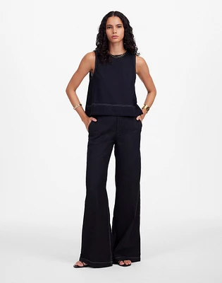 The Tall Zoe Relaxed Wide Pant 100% Linen | Madewell