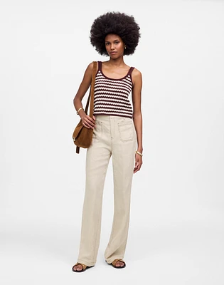 Patch Pocket Flare Pant 100% Linen | Madewell