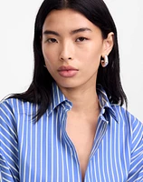 Poplin Oversized Long Button-Up Shirt | Madewell