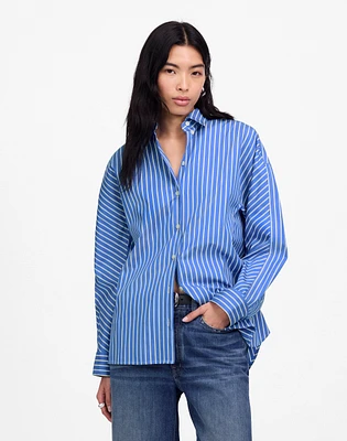 Poplin Oversized Long Button-Up Shirt | Madewell