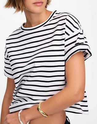Everyday Boxy Crop Tee Stripe | Madewell