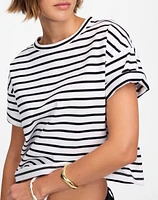 Everyday Boxy Crop Tee Stripe | Madewell