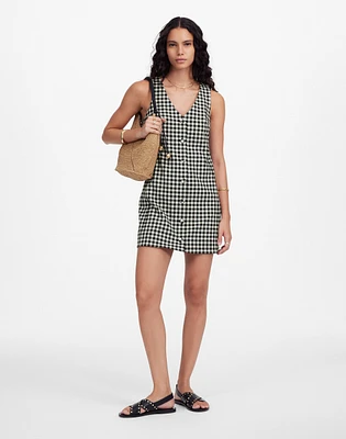 V-Neck Mini Vest Dress Gingham | Madewell
