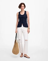 Linen Scoopneck Cutaway Vest | Madewell