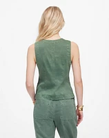 Twill Crewneck Vest Garment Dye | Madewell