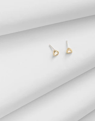 Demi-Fine Heart Crystal Stud Earrings | Madewell