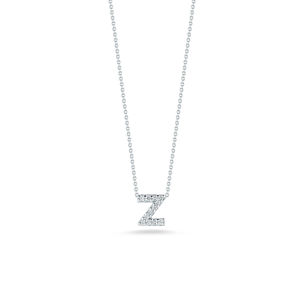 Tiny Treasures Love Letter Z White Gold and Diamond Pendant