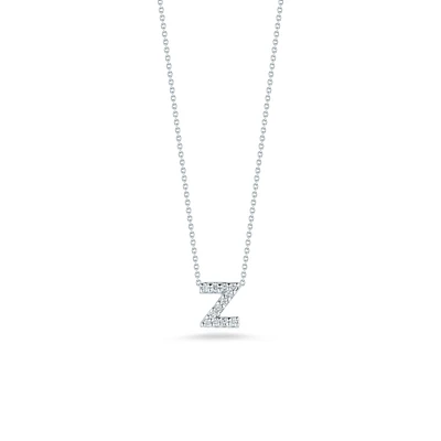 Tiny Treasures Love Letter Z White Gold and Diamond Pendant