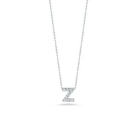 Tiny Treasures Love Letter Z White Gold and Diamond Pendant