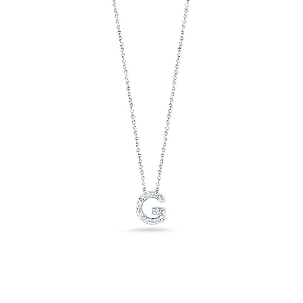 Tiny Treasures Love Letter White Gold and Diamond Pendant