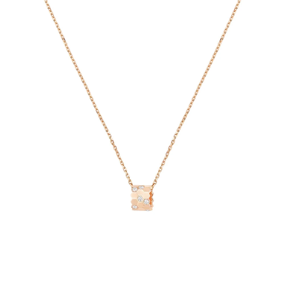 Bee de Chaumet Small Rose Gold and Diamond Pendant