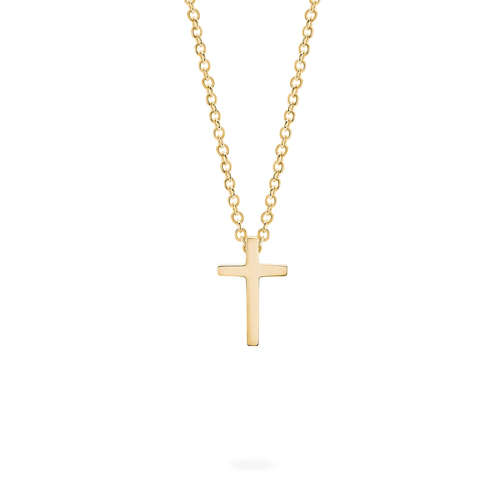 Yellow Gold Cross Pendant for Kids
