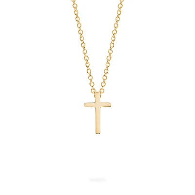 Yellow Gold Cross Pendant for Kids