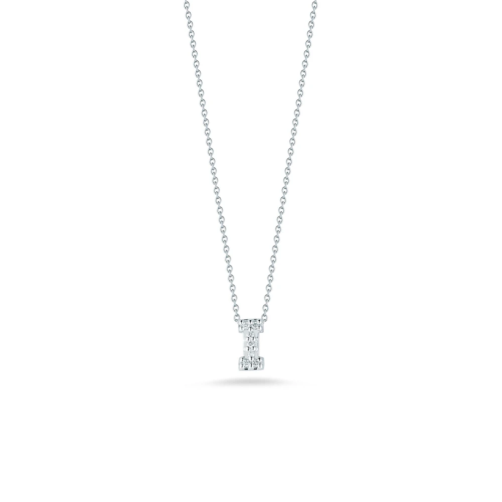 Tiny Treasures Love Letter I White Gold and Diamond Pendant
