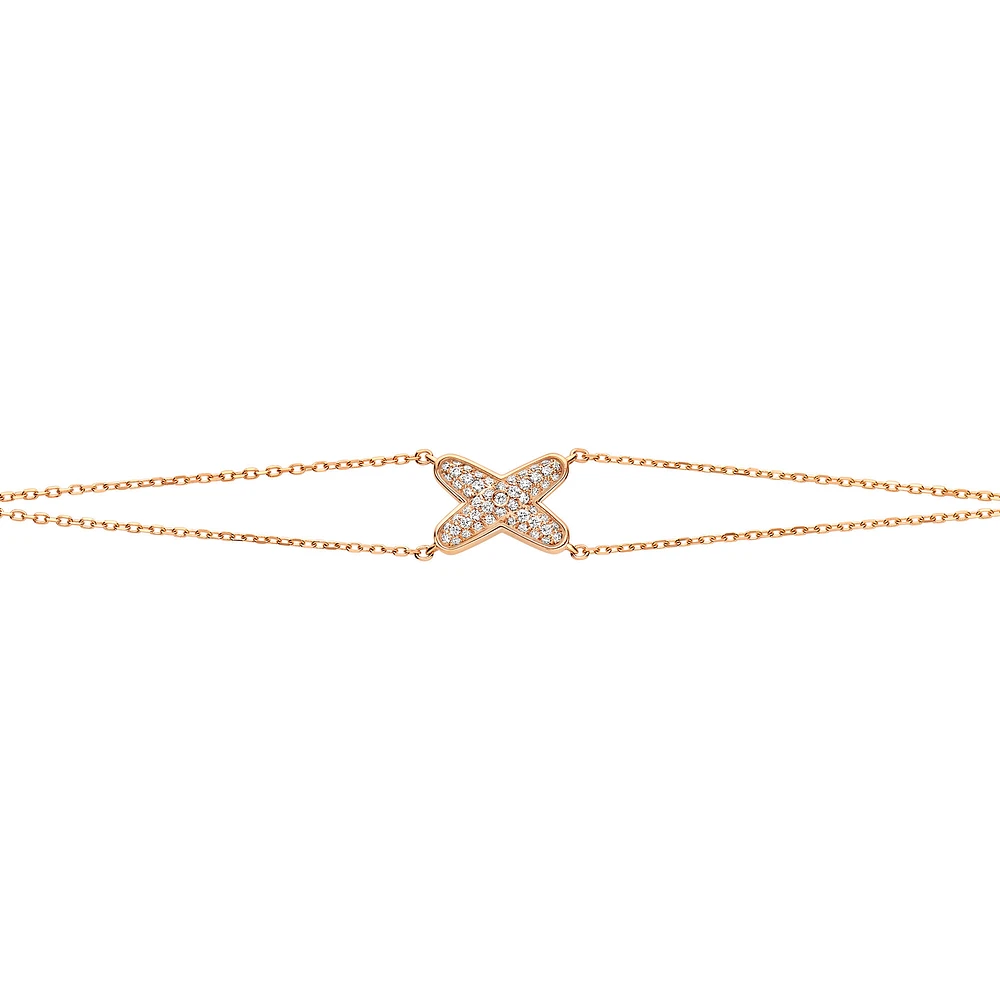 Jeux De Liens Rose Gold and Diamond Pavé Bracelet