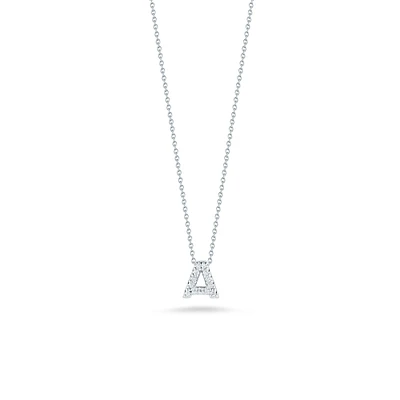 Tiny Treasures Love Letter A White Gold and Diamond Pendant