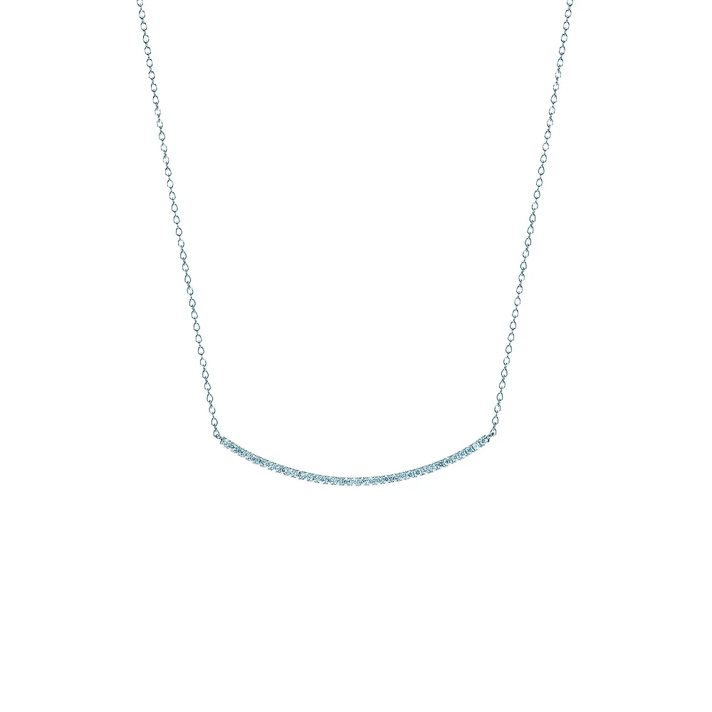 Diamond Curved Bar Necklace