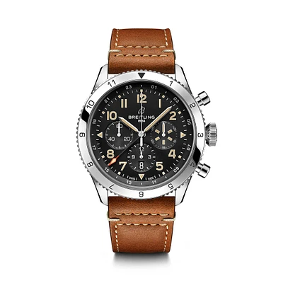 Super AVI P-51 Mustang B04 Automatic Chronograph GMT 46 mm Stainless Steel