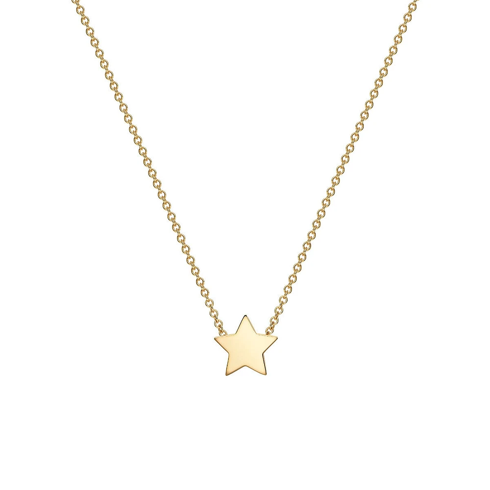 Yellow Gold Star Pendant for Kids