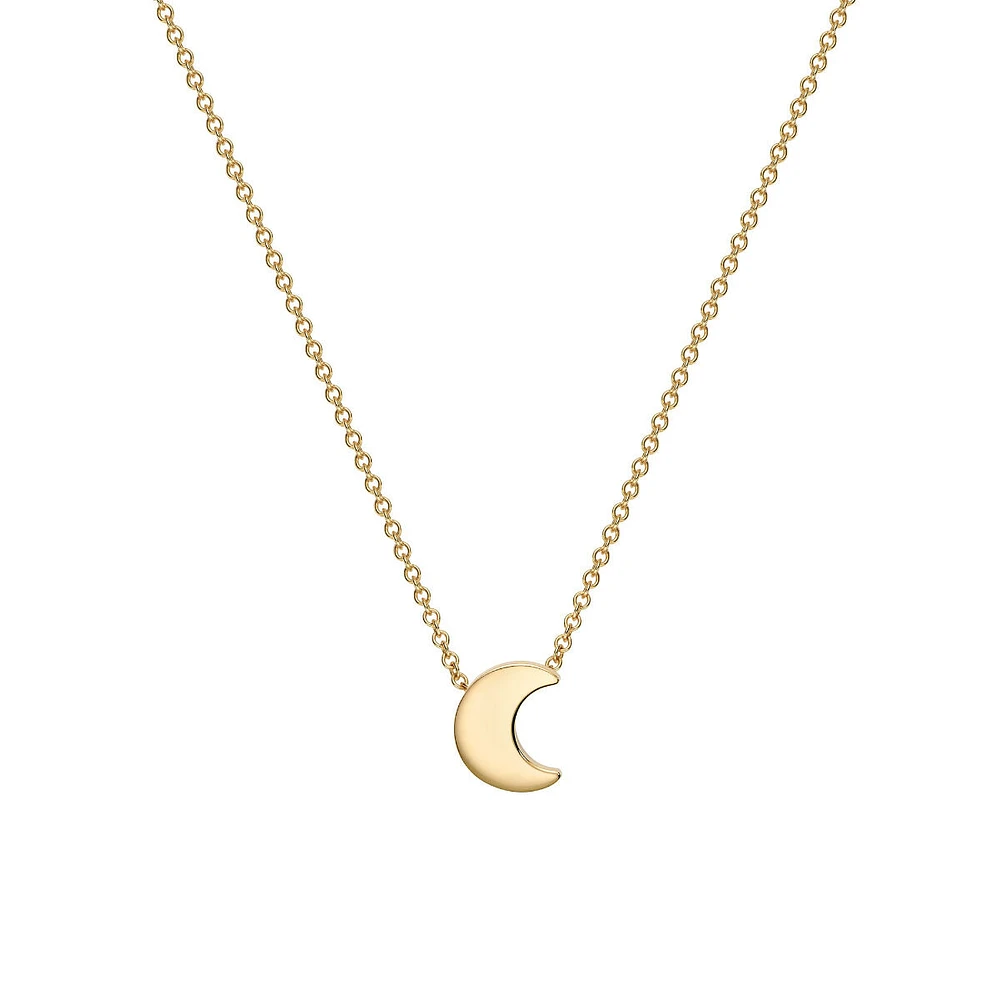 Yellow Gold Moon Pendant for Kids
