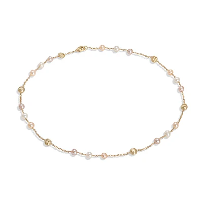 Africa Yellow Gold and Pearl Necklace