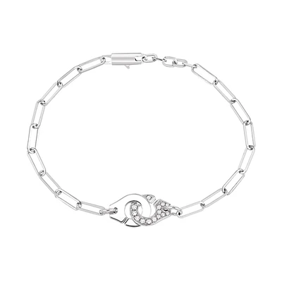 Menottes R10 White Gold and Diamond Pavé Bracelet