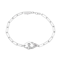 Menottes R10 Gold and Diamond Pavé Bracelet
