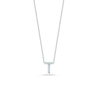 Tiny Treasures Love Letter T White Gold and Diamond Pendant