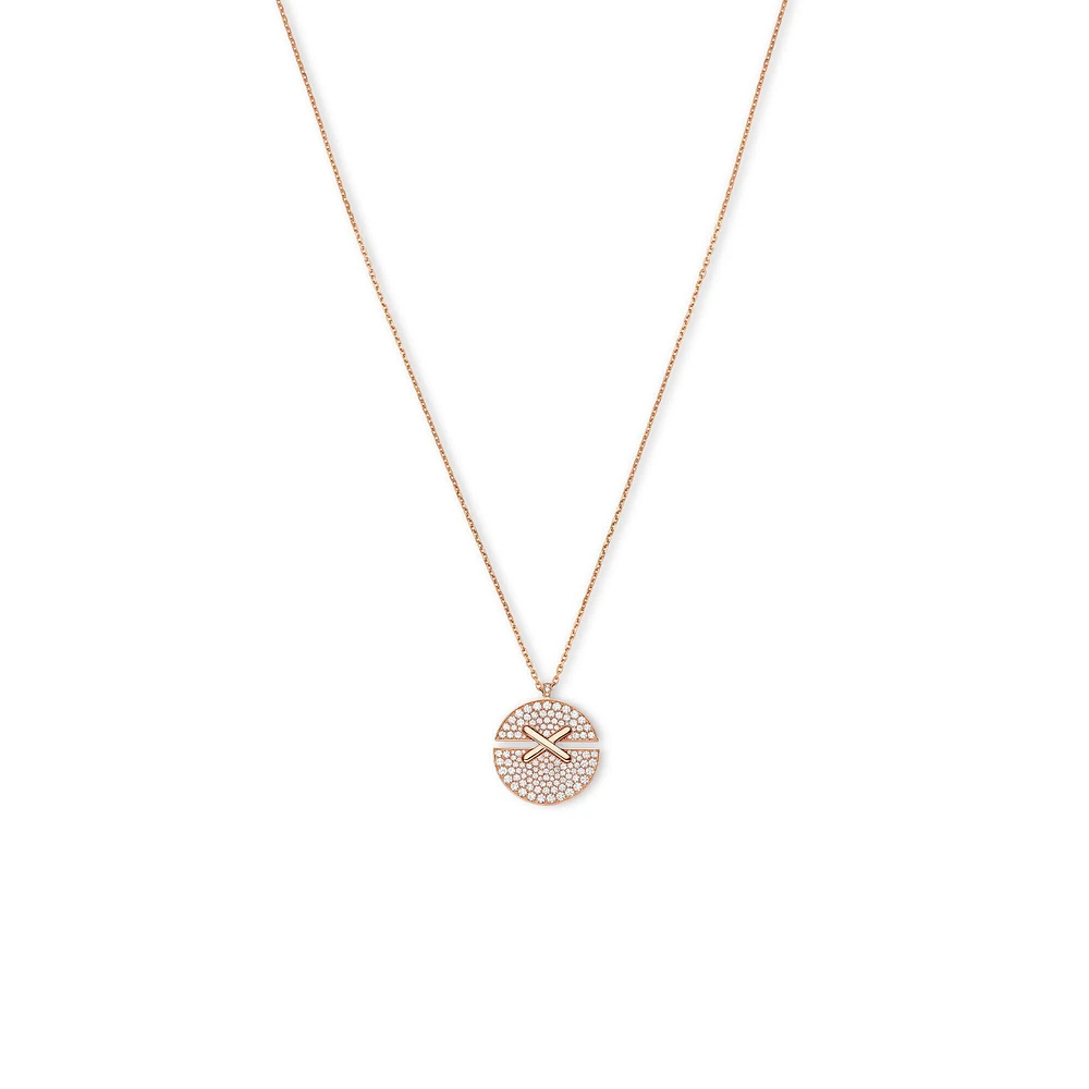 Jeux De Liens Harmony Small Rose Gold and Diamond Pavé Pendant