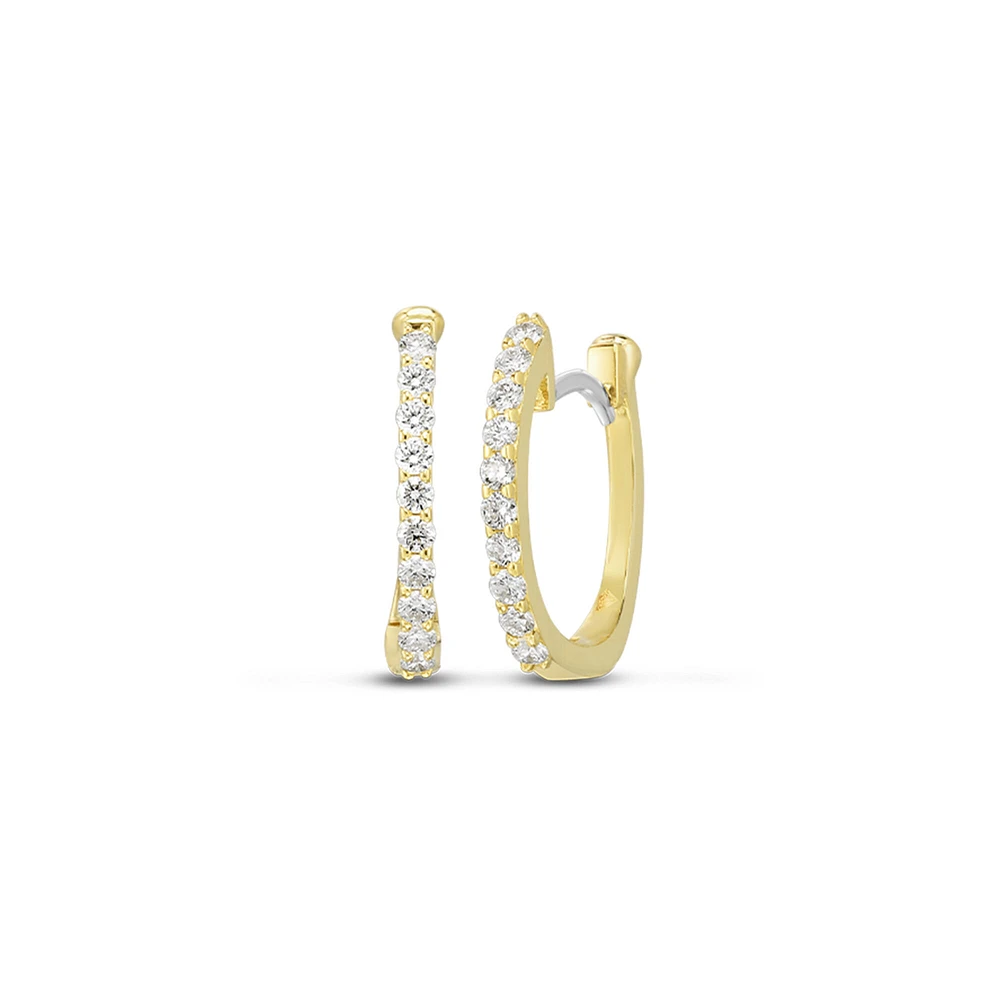 Perfect Diamond Yellow Gold Hoop Earrings