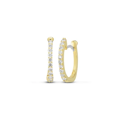 Perfect Diamond Yellow Gold Hoop Earrings