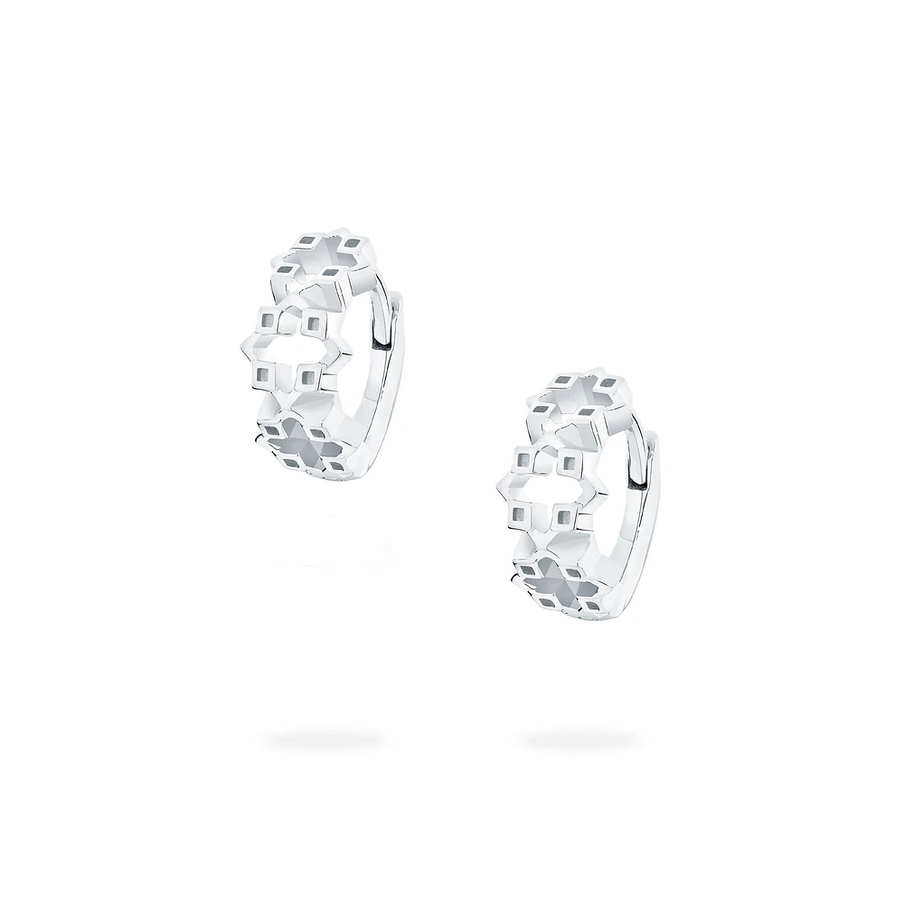 Silver Muse Huggie Earrings