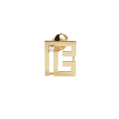 Labyrinth PB Yellow Gold and Diamond Single Stud Earring