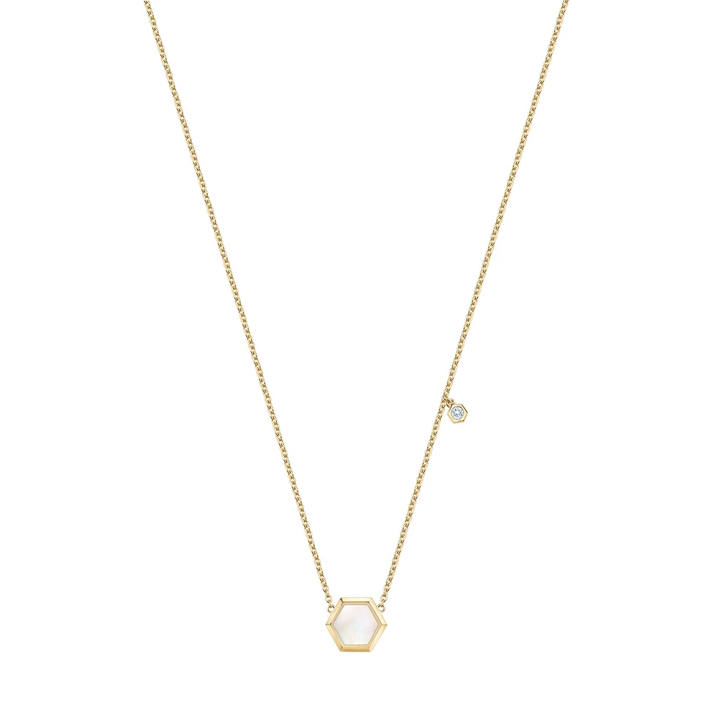 Mother Of Pearl Necklace with Diamond