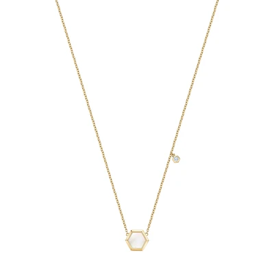 Mother Of Pearl Necklace with Diamond