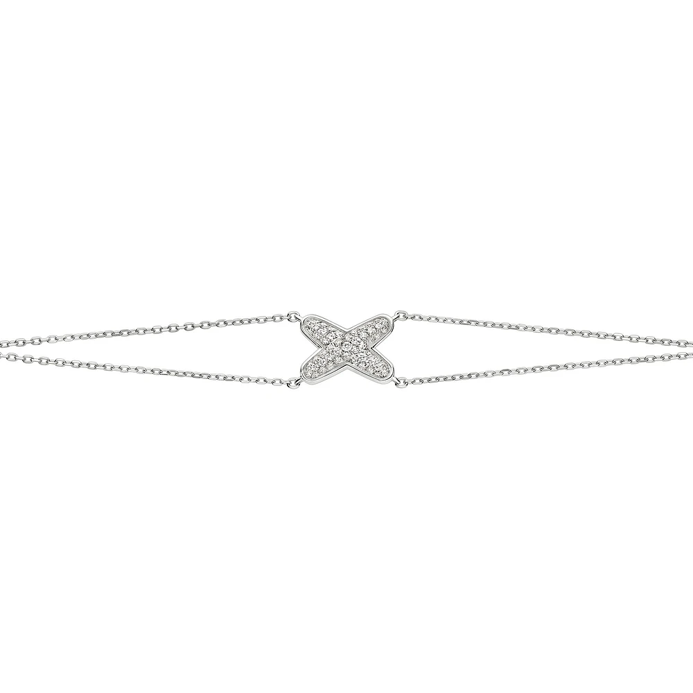 Jeux De Liens White Gold and Diamond Pavé Bracelet
