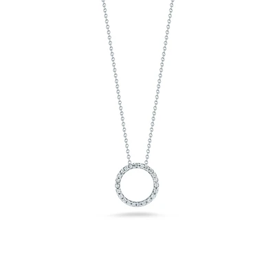Tiny Treasures Circle of Life 12MM Gold Diamond Circle Necklace