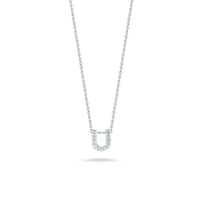 Tiny Treasures Love Letter U White Gold and Diamond Pendant