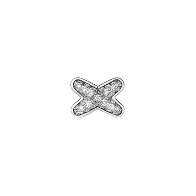 Jeux De Liens White Gold and Diamond Pavé Single Stud Earring