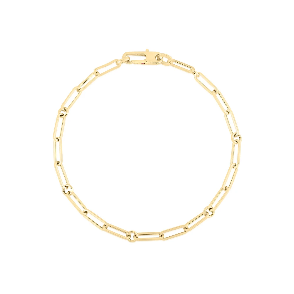 Classic Gold Yellow Gold Paper Clip Chain Bracelet